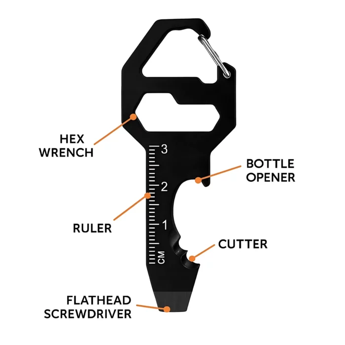 Qubic keychian with multitool