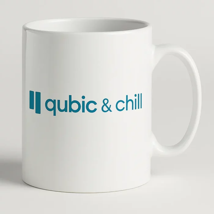 white mug qubic merch store
