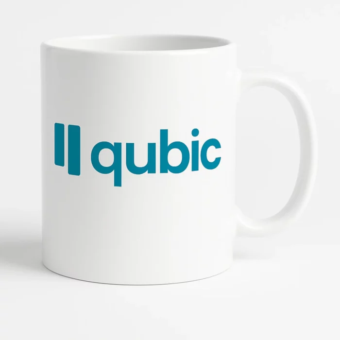 white mug qubic merch store